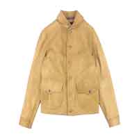ラルフローレン RRL Walker Leather jacket ビンテージ加工 鹿革 ディアスキン ウォーカー レザー ジャケット ライトブラウン 画像